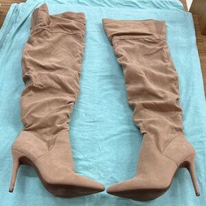 Jessica Simpson Tan Over-the-Knee slouch Boots